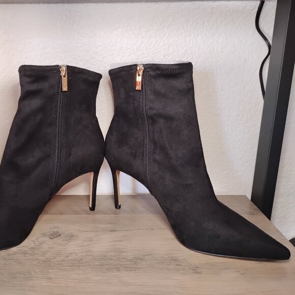 Jessica Simpson Womens Semaja Faux Suede Booties Black 11 Medium (B,M) - Picture 2 of 8